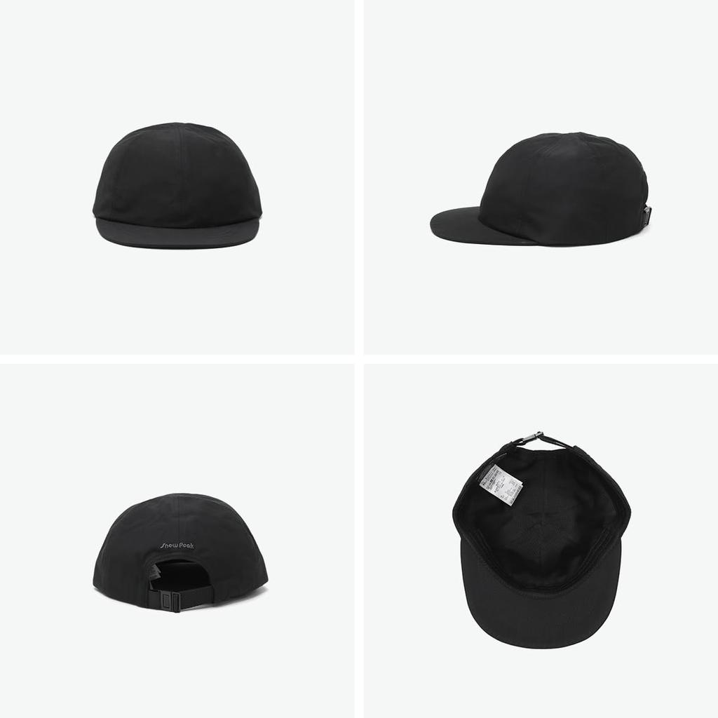 Snow Peak Light Mountain Cloth Cap, size 2, BLACK, AC-25SU017, perfect for camping, outdoor activities, and festivals.