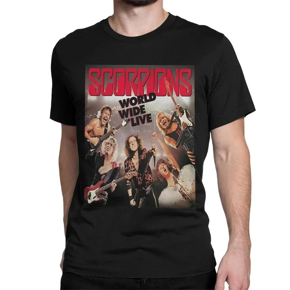 2026 Men Women Printed T-Shirt Heavy Metal Scorpions Cotton Tees Short Sleeve Hard Rock Band T Shirt Round Collar Clothes Graphic