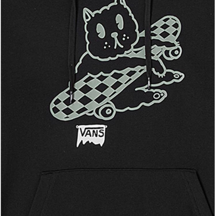 Vans Kitty Gfx Cartoon Letter Hoodie Women hoodies Black VN000GNNBLK
