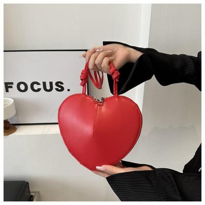 Cute Heart Shaped Crossbody Bag For Women Solid Color Pu Leather Shoulder Bag Able Personality Crossbody Bag