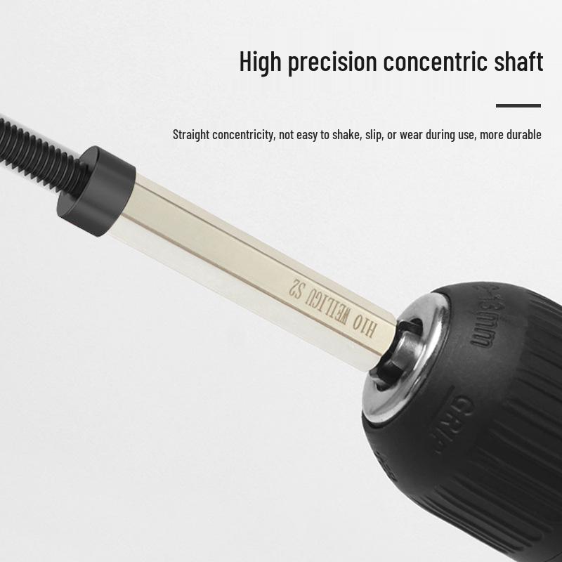 Electroplated Anti-Rust Hex Bit Set, S2 Steel, Extended Pneumatic Air Driver, Hex Socket Screwdriver.