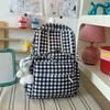 Schoolbag Fresh Light Blue Plaid Bow Girl Heart Backpack Primary School Students Literature Class Shopping Travel Versatile Schoolbag