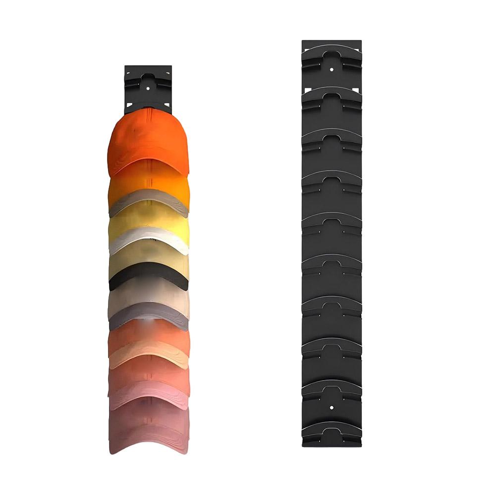 2Pcs Baseball Cap Organizer Hold Up To 10 Hats Baseball Cap Display Rack Punching/Self Adhesive for Wall Door Closet