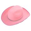 Curved Brim Cowboy Hat with Rhinestone Star Pattern for Christmas Banquet Party Cowgirls Hat for Adult Taking Photo