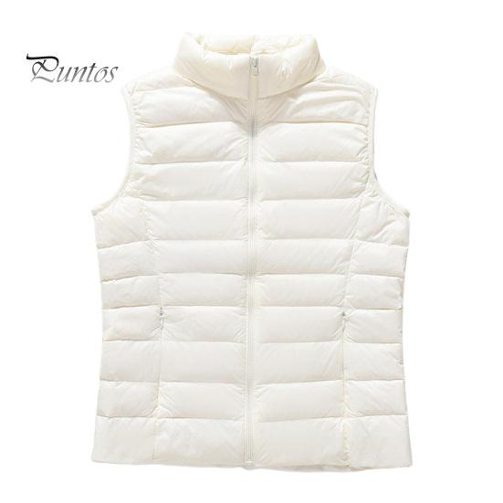 

Зимний женский жилет, пальто, утолщенный, с застежкой-молнией, воротником-стойкой, без рукавов, однотонный, ветрозащитный, сохраняющий тепло, уличный пуховый жилет M белый