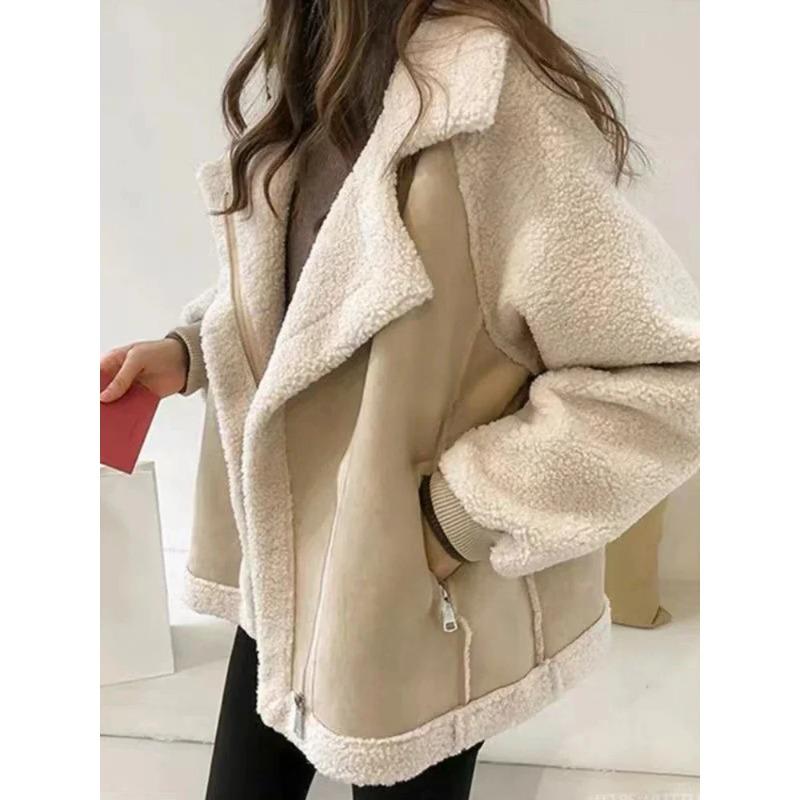 Autumn Winter Women's Coats New Fashion Casual Loose Patchwork Outerwear Harem Korean Vintage Crop Pockets Jacket Women