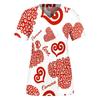 Women Valentines Day Ladies Nurse Uniform Love Print Gradient Short Sleeve Pocket Work Shirt Tunics Carer Medical Nursing Blouse