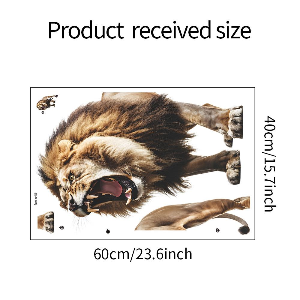 

Моделирование 3D ревущий лев спальня гостиная крыльцо фон ландшафтный дизайн настенная наклейка 40*60CM/fun-e48