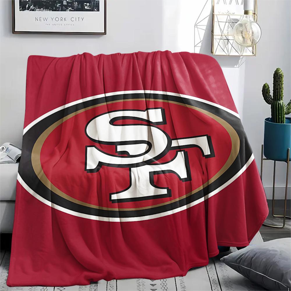 1Pc San Francisco 49ers Print Flannel Blanket, High quality Comfortable for All Seasons, Home Decor, Warmth and Comfort, Perfect for Gifts