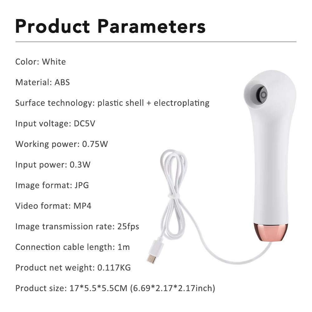 Detector de folículo capilar multifuncional para couro cabeludo, máquina de análise visual de pele HD, lupa, dermatoscópio, conexão para telefone e tablet