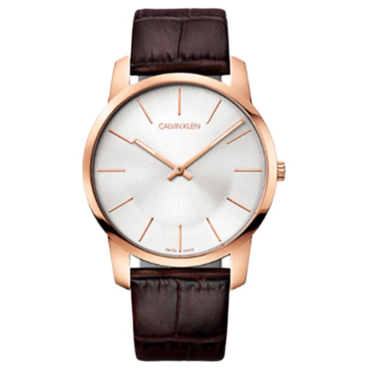 

Calvin Klein City Series Watch Quartz Movement Leather Strap Silver Dial Men watches K2G21629 Regular Watch Box,Silver Dial Coffee Strap