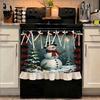 Seasonal Halloween Tie Oven Cover Curtain Pumpkin Ghost Pastoral Style Dishwasher Bow Decor Curtain Snowman Handmade