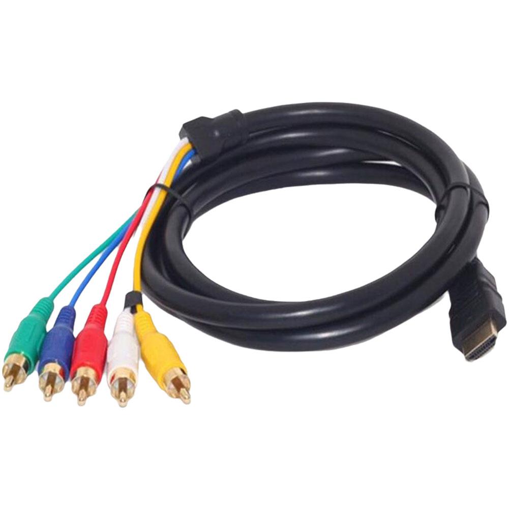 HDMI-Compatible to 5RCA Cable 150cm 1080p Audio Video Component Converter Plug&play HDTV to 5RCA Cable For Digital TV
