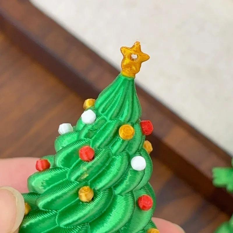 10/1Pcs Desktop Ornament Funny 3D Printed Christmas Tree Articulated Party Christmas DIY Green Tabletop Decoration Kids Gifts