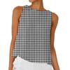 Women’s Sleeveless Plaid Relaxed Fit Tank Top Casual Lightweight Checkered Pattern Blouse for Everyday Wear