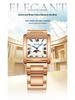 Sanda Women's Retro Quartz Waterproof Watch with Roman Numerals, Moon Phase, and Light Luxury Design - Square Model 9122.