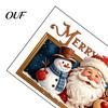 Holiday Party Wall Decorations Christmas Stickers, Santa Claus Reindeer And Snowman Decals with Photo Frame Design, Removable PVC Self-adhesive
