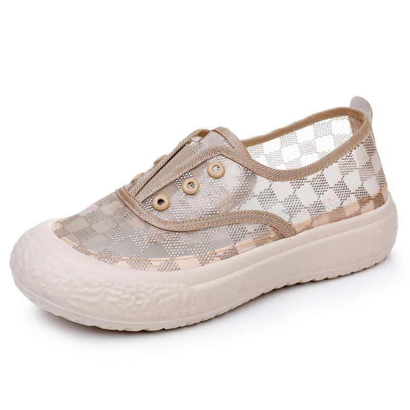 Xiaoxiangfeng fisherman shoes women's 2025 spring and summer new breathable mesh casual shoes lazy one pedal platform loafers