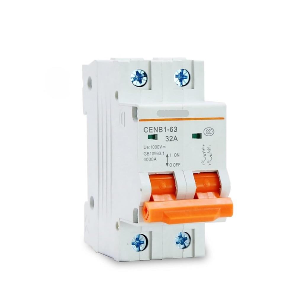 Dc Solar Breaker Circuit Controller 2P 1000V 25A Miniature Circuit Breaker for Global Solar Photovoltaic Power Generation 1Pcs(25A)