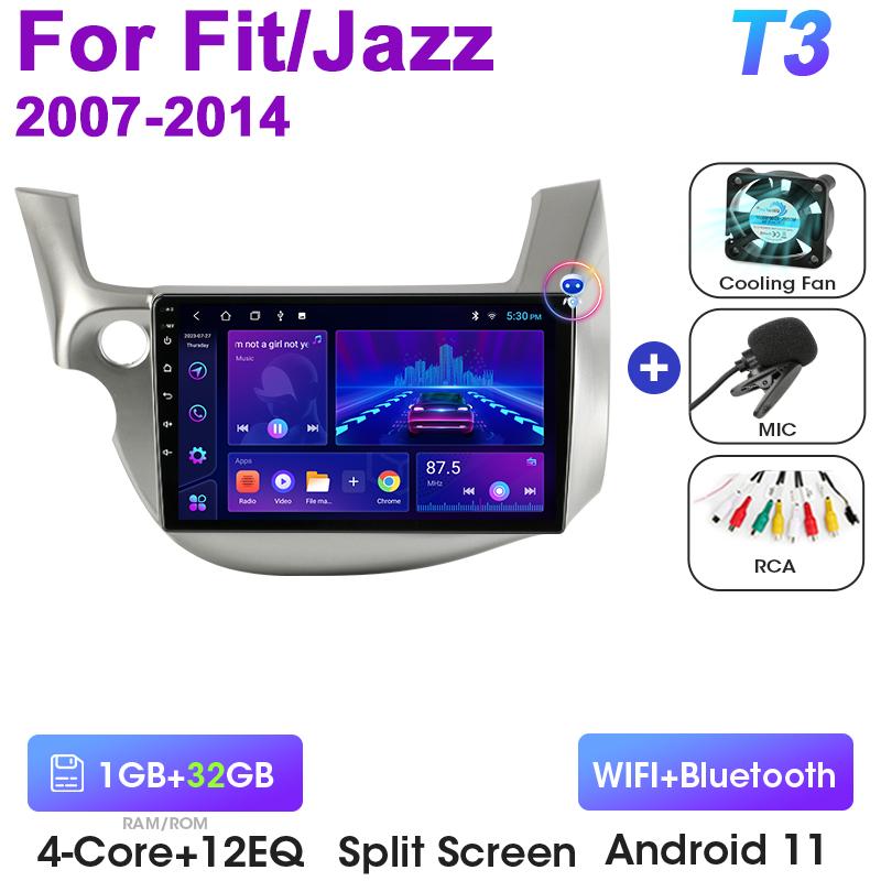 2 Din Android 12 Car Radio For Honda FIT JAZZ 2007 - 2014 Multimedia Video Player Navigation GPS Stereo Carplay Auto 4G RDS DVD