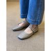 Simple square head, light mouth, one word with versatile French retro flat Mary Jane shoes