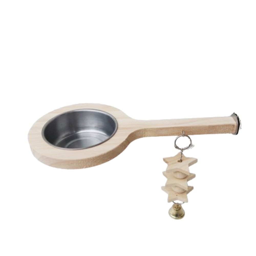 

Деревянная подставка для птичьего насеста, съемная миска для корма птиц, поилка для попугаев, аксессуар для клетки для птиц With Toy Style