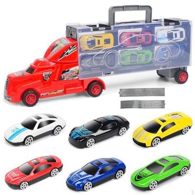 Car Transporter with 6 Mini Metal Cars for Home, Storage And Transport – Suitable Ages 3–8