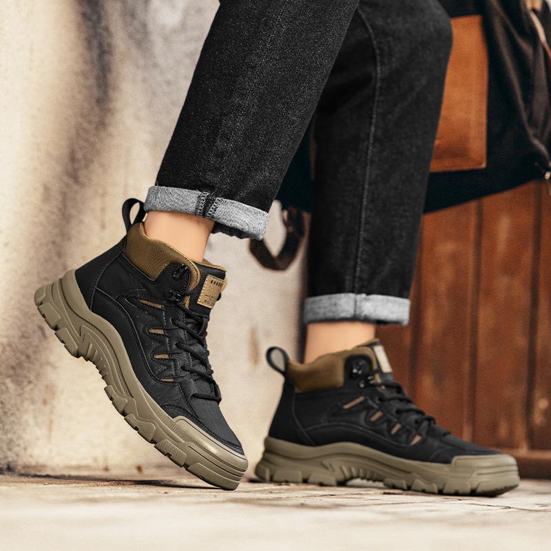 Fashion Autumn and winter boots Comfortable trendy men's casual style Daily office Outdoor street Thick soled high top men's shoes Hot