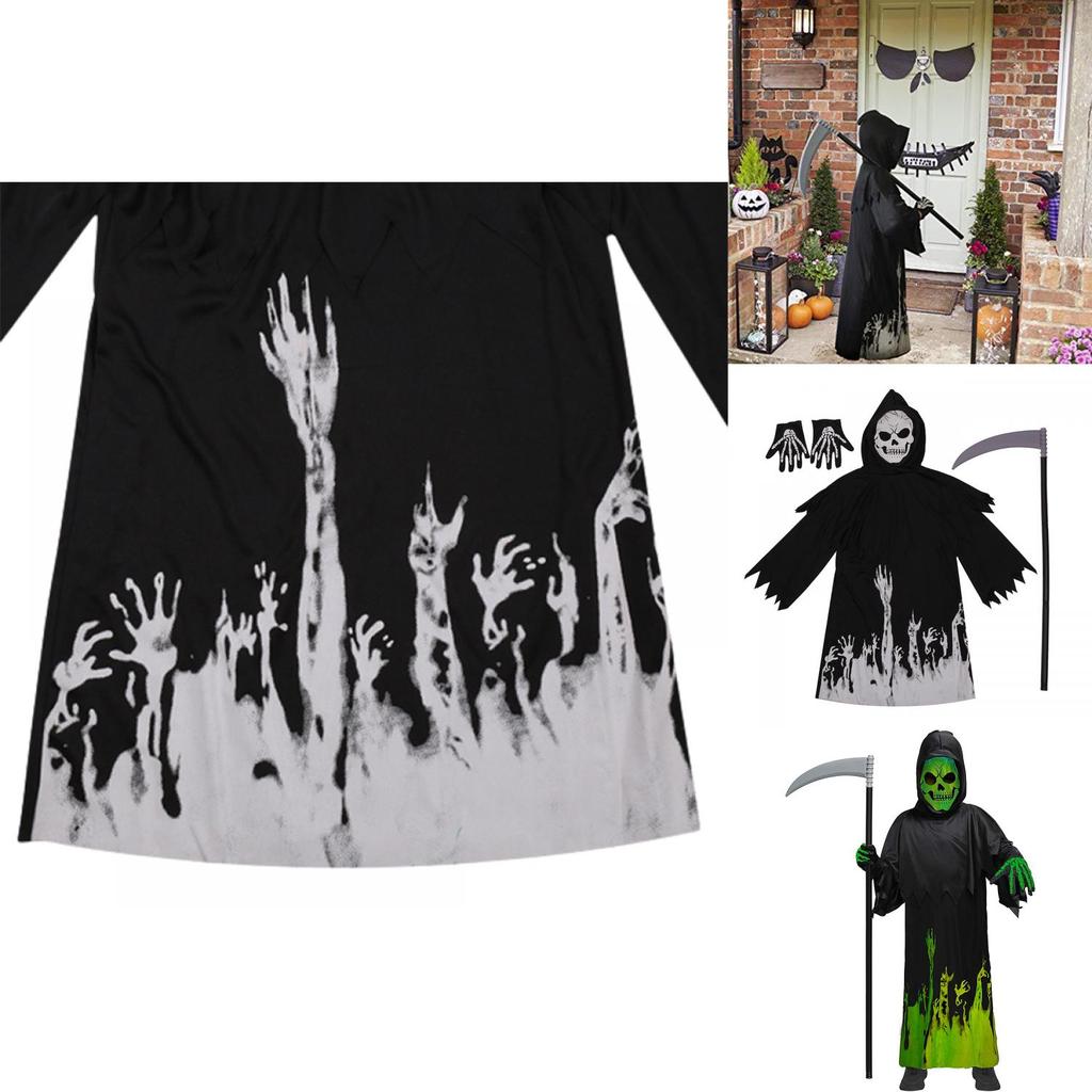 Authentic Grim Reaper Cosplay Costume For Kids