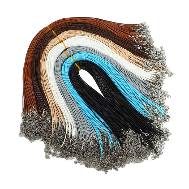 Black Korean Wax Cord: 2.0/1.5mm Necklace Jewelry String for Pendants