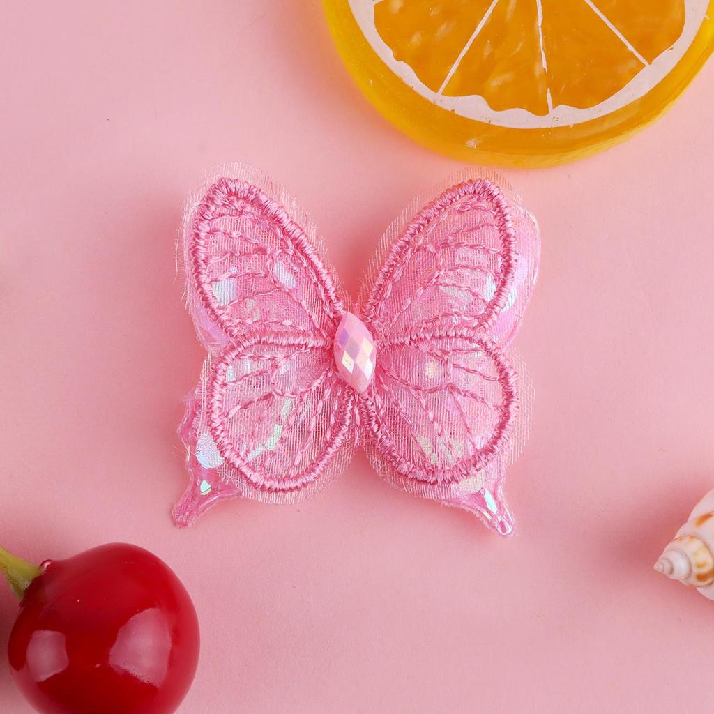 Accessorio per Capelli e Abbigliamento Farfalla con Paillettes in Rete a Doppio Strato