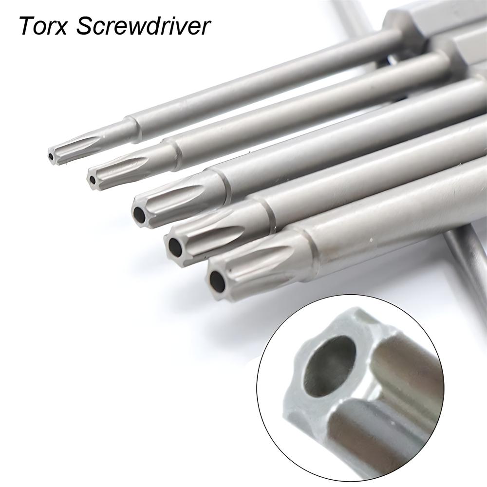 11PCS/12PCS Torx Hollow Screwdriver Flat Head Tamper Proof Security Drill Bit Set for Electric Drill  1/4" Hex Driver Bits