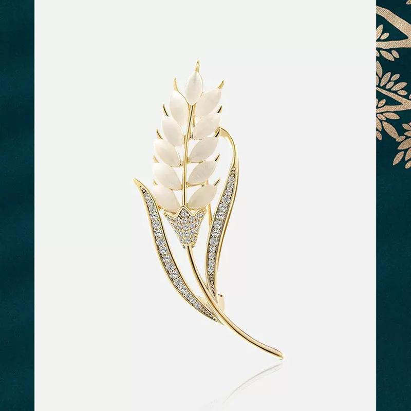 

Брошь в виде колоса пшеницы, женская, высококачественная, изысканная, пальто, свитер, булавка, аксессуары 2023 года, модный темперамент, украшение для корсажа