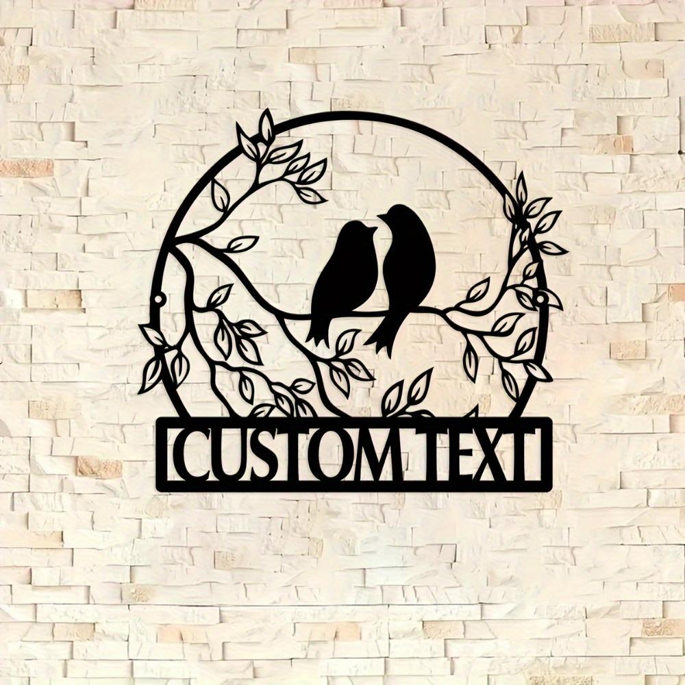 Exclusive Handmade Custom Metal Garden Sign Bird Branch Retro Wall Mounted Gift Outdoor Decor