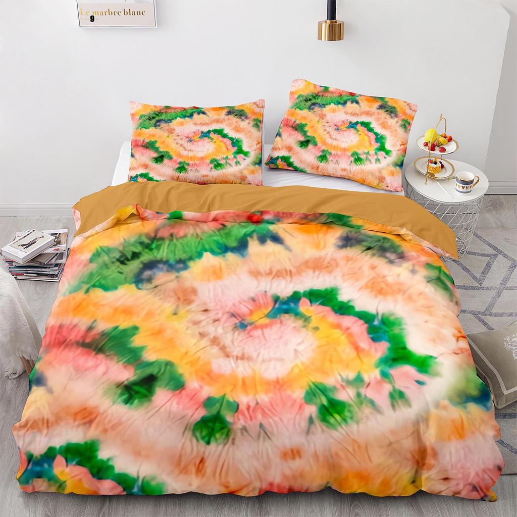 Digital Printing Three-Piece Rainbow Spiral Quilt Cover Size Quilt Cover 3D