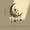 1pc Gothic Moon Flower Metal Wall Art Powder Coated Iron Mural Statue for Bedroom Halloween Decor Gift for Gothic Enthusiasts
