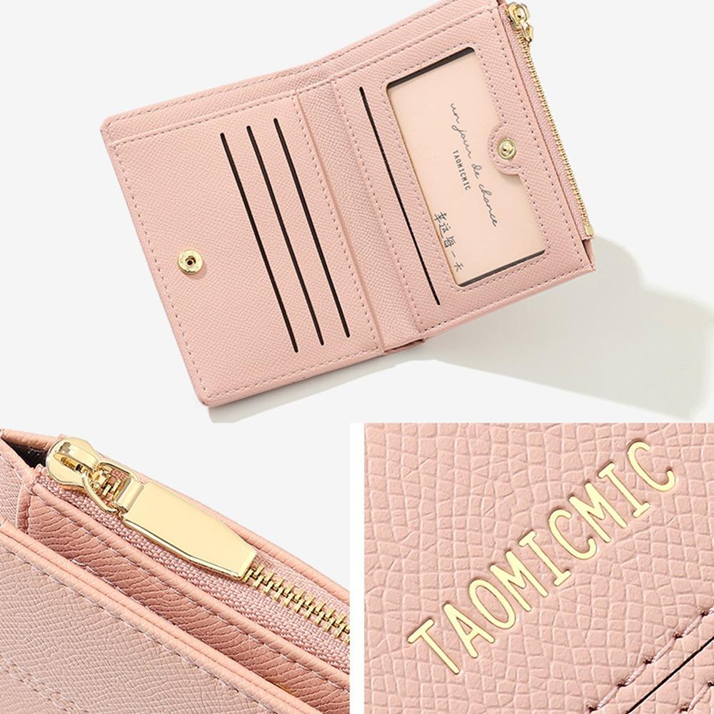 Pu Leather Business Card Holder Large Capacity Bank/ID/Credit Card Bag Women Short Wallet  Shopping