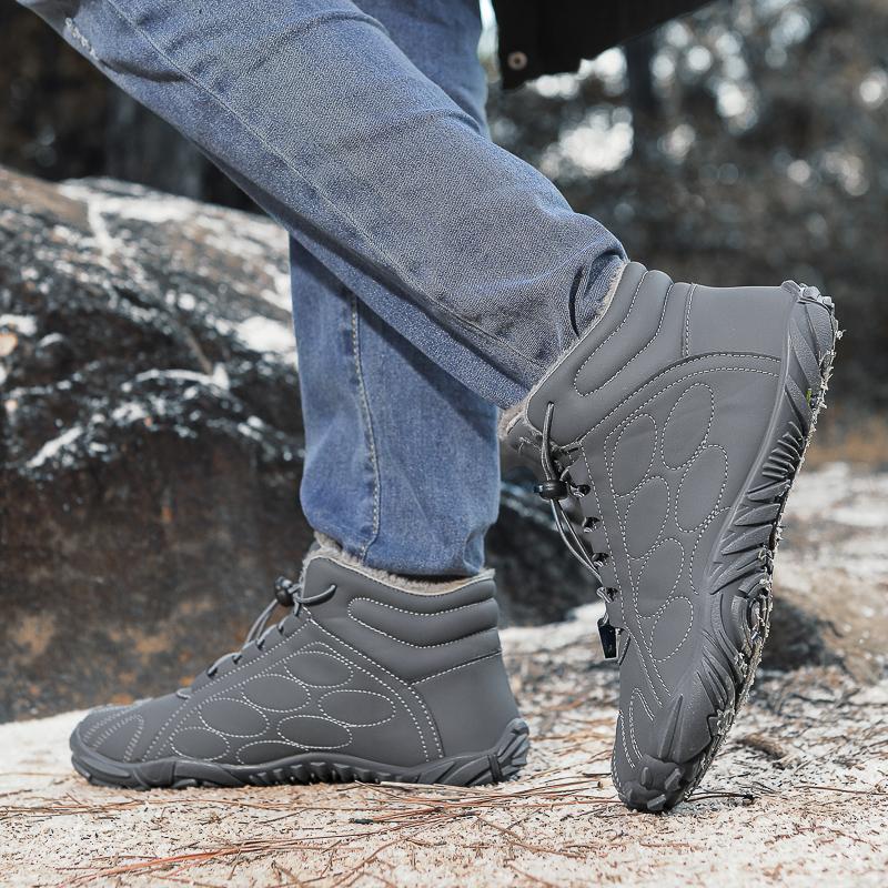 Fashion Winter Booties Men Snow Bare Foot Casual Shoes Outdoor Work Shoes Ladies Warm Fur Men Ankle Shoes Snow Boots