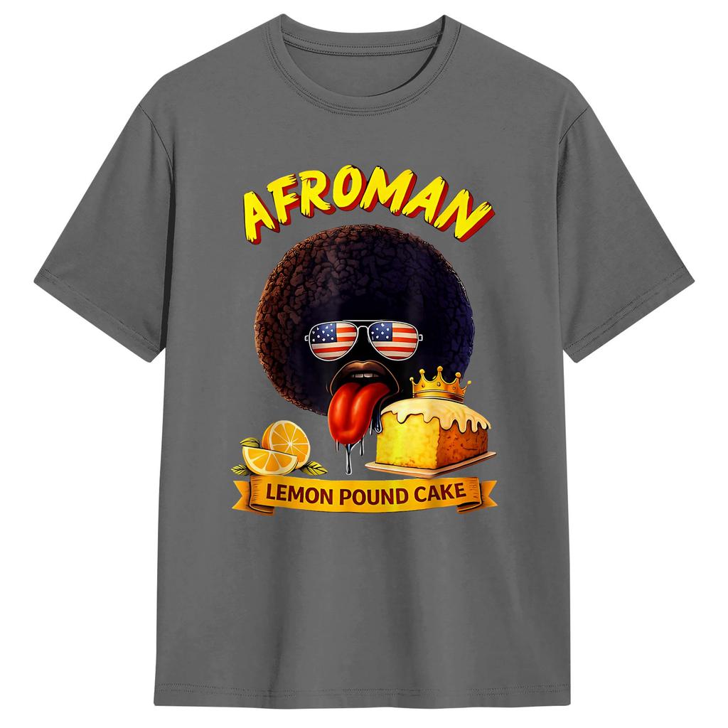 2026 AfroUnisex Lemon Pound Cake TShirt Summer 100 Cotton TShirts For Unisex Casual Tshirt Short Sleeve Vintage Tees