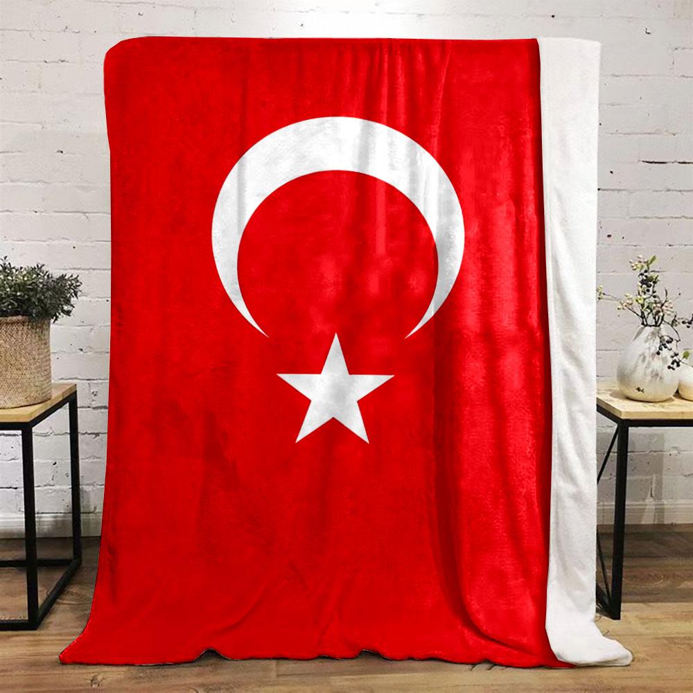 Türkische Flagge Design Decke für alle Jahreszeiten Decke Mittagspause Überwurf Geschenk