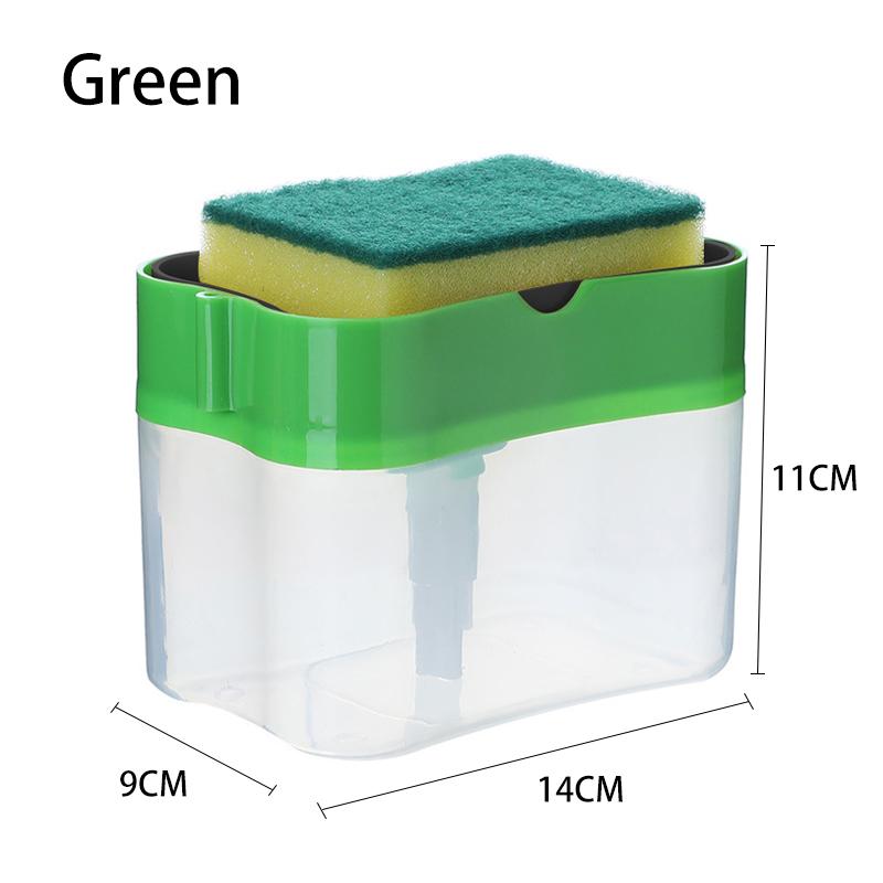 2 in 1 Scrubbing Liquid Detergent Dispenser Press-Type Liquid Soap Box Pump Organizer Kitchen Tool Bathroom Supplies