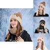 Winter Knit Hat And Scarf Set With Windproof Neck Protection For Women Outdoor Casual Wear
