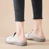 Genuine Leather Women's Flats 2 In 1 Casual Shoes Ladies Elastic Walking Shoes Slip-on Loafers Round Toe Slippers Waterproof Working Shoes