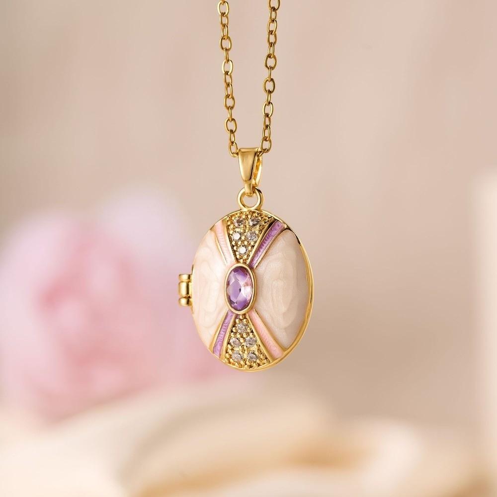Romantic Photo Frame Necklace Oval Shape Vintage Openable Necklace  Anniversary Gifts