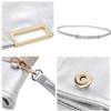 Clutch Bag Large Wedding Handbag Simple Vintage Crossbody Shoulder Bag with Shoulder Strap [Milisente] Women's (Silver)