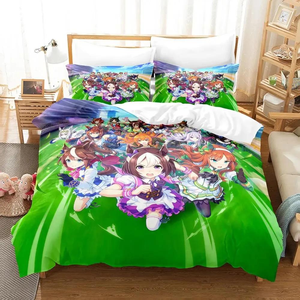 Аниме Uma musume Pretty Derby Постельное белье Пододеяльник Постельный комплект Одеяло Чехол Наволочка Одеяло king-size Для мальчиков и взрослых EU Single 135x200cm