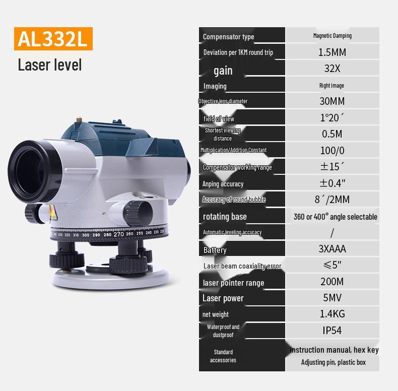 AL332 Automatic 32x Self-Leveling Laser Elevation Surveying Instrument