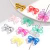 10pcs Colorful Transparent Bowknot Charm Loose Beads Necklace Keychain Pendant Beads Jewelry Making Accessory