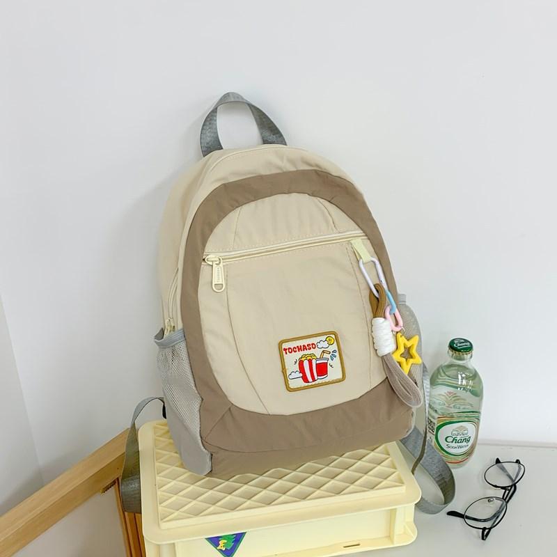 School bag summer new cute Korean children's research small backpack Coco love love ice cream contrasting color soft girl travel backpack