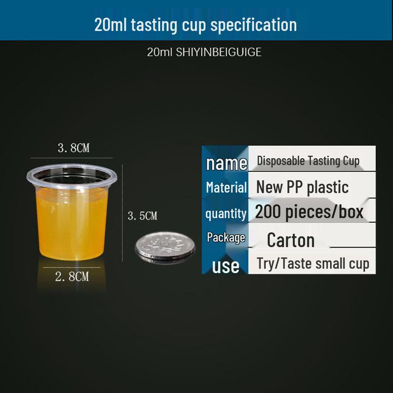 Mini Disposable Tasting Cups, 20-Pack: Ideal for Milk Tea, Jelly, Pudding, or Wine Tasting
